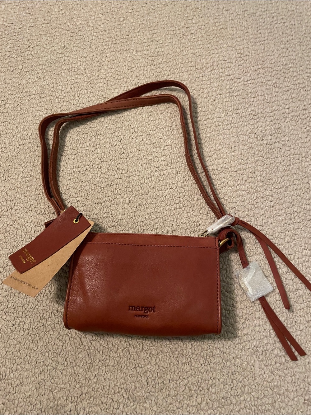 Margot New York Leather Crossbody Bag in Chestnut